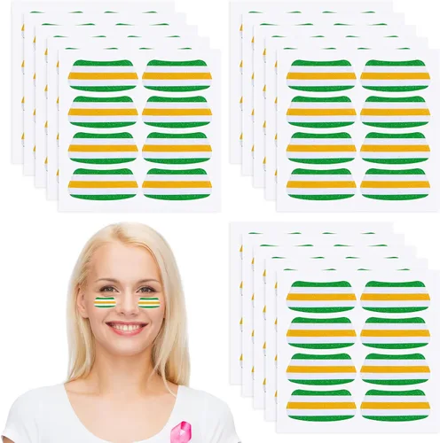 Miniatura 7 de Cholemy 120 pares de calcomanías negras de ojo a granel, calcomanías con purpurina de béisbol, fútbol, sóftbol, fiesta, accesorios para el día