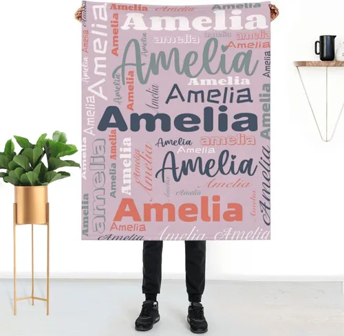 Miniatura 18 de Mantas personalizadas con nombre para niños, mantas de bebé personalizadas para niñas y niños con nombre, mantas de bebé personalizadas con nombre
