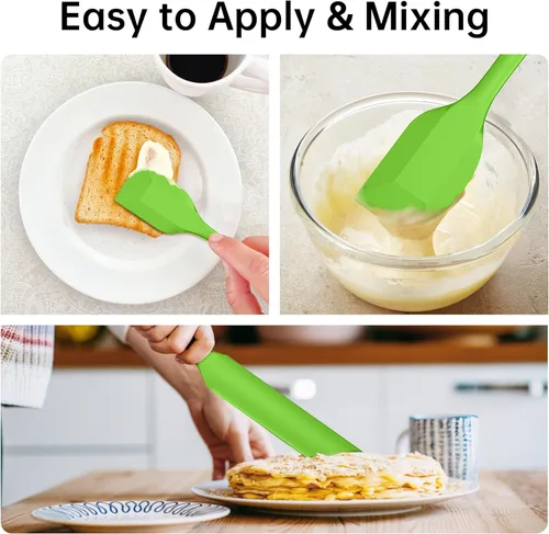 Miniatura 4 de Juego de 5 Espátulas de Silicona - Resistentes al Calor 446°F Grado Alimenticio Sin BPA, Antiadherentes Seguras para Utensilios de Cocina Aptas