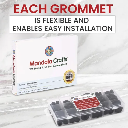 Miniatura 5 de Mandala Crafts Kit de ojales de goma Surtido de juntas de goma – 125 tapones de goma para agujeros – Ojales de goma para cableado automotriz