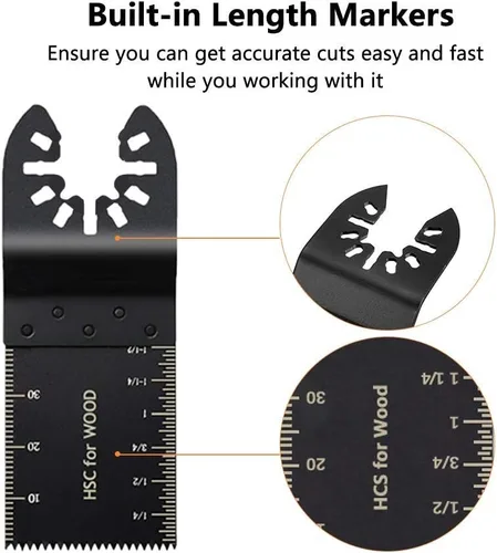 Miniatura 4 de 40 hojas de sierra oscilantes universales de madera multiherramienta de liberación rápida para cable Porter Black & Decker Rockwell Ridgid Ryobi