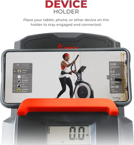 Miniatura 8 de Sunny Health & Fitness Máquina de ejercicios elíptica, entrenamiento magnético silencioso para todo el cuerpo con agarres de frecuencia de pulso