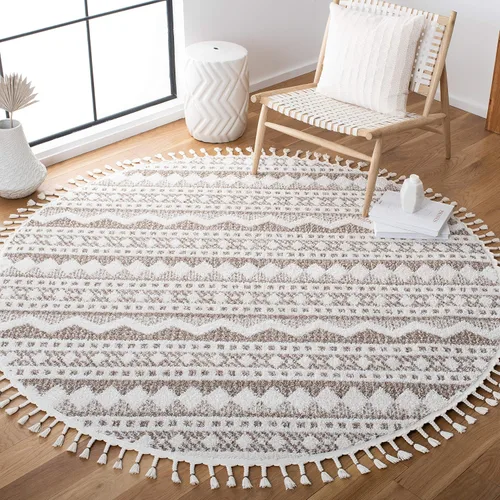 Miniatura 14 de SAFAVIEH Tapete grueso marroquí con borlas, 2 pies 2 pulgadas x 9 pies, color marfil y beige, no desprende pelusa y de fácil cuidado, 0.75 pulgadas