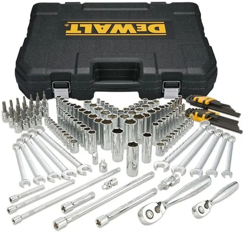 Miniatura 7 de DEWALT Kit de herramientas mecánicas y juego de llaves, juego de herramientas Dewalt de 204 piezas, encastre de 1/4", 3/8" y 1/2", llaves