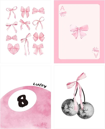 Miniatura 21 de Yeaqee 4 piezas de kits de arte de diamante DIY para pintura adulta, adornos de diamantes estéticos para la pared, adornos estéticos