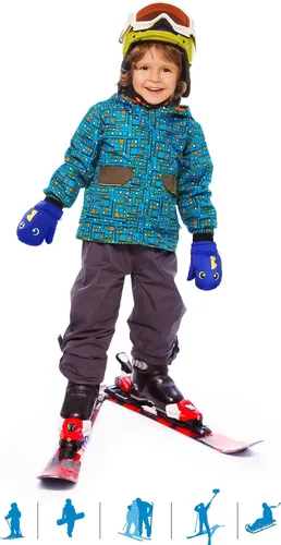 Miniatura 4 de Guantes de esquí de invierno guantes impermeables con forro de algodón cálido para niños
