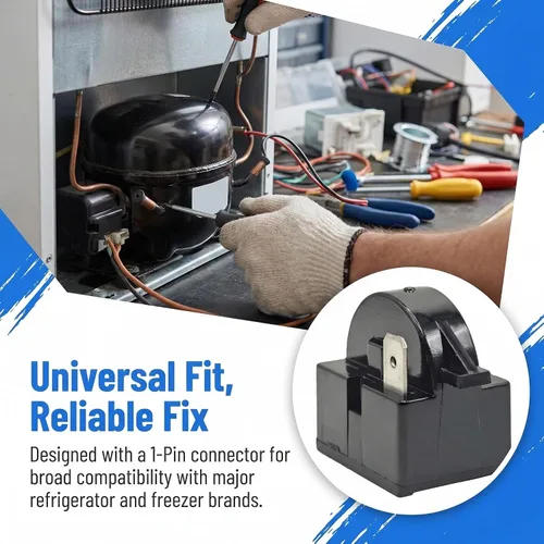 Miniatura 2 de 1 paquete QP2-4.7 QP2-4R7 Relé de arranque PTC de 4.7 Ohm, 1 pin, para refrigerador, protector contra sobrecargas, compatible con Whirlpool