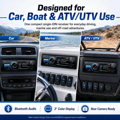 Miniatura 2 de JVC - KD-X560BT - Coche de medios digitales y receptor Bluetooth marino iPhone/Android/USB/AUX estéreo para automóvil con entrada de cámara trasera