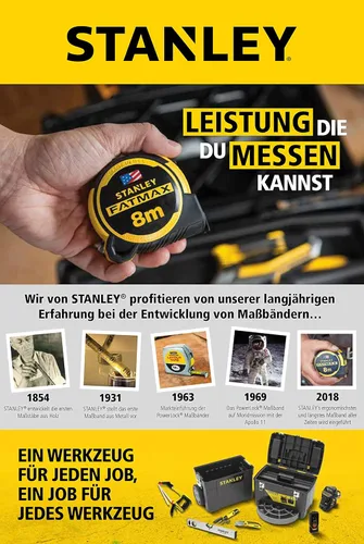 Miniatura 8 de STANLEY STA033671 FATMAX Cinta autobloqueada, 16.4 ft solo métrico, amarillo/negro