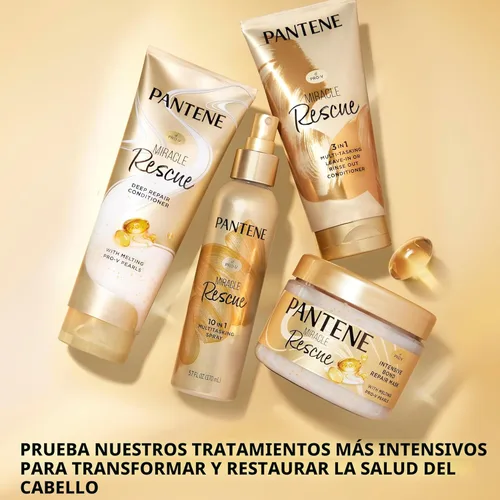 Miniatura 10 de Pantene Miracle Rescue - Acondicionador profundo con perlas Pro-V fundentes – Para cabello seco, dañado o teñido – Humedad y reparación intensa
