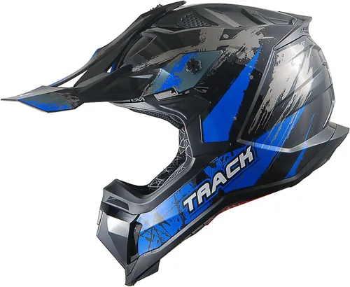 Miniatura 7 de 1Storm - Casco de motocross para adulto ATV Dirt Bike BMX MX de estilo de pista en montaña JH601; de fibra de carbono negro