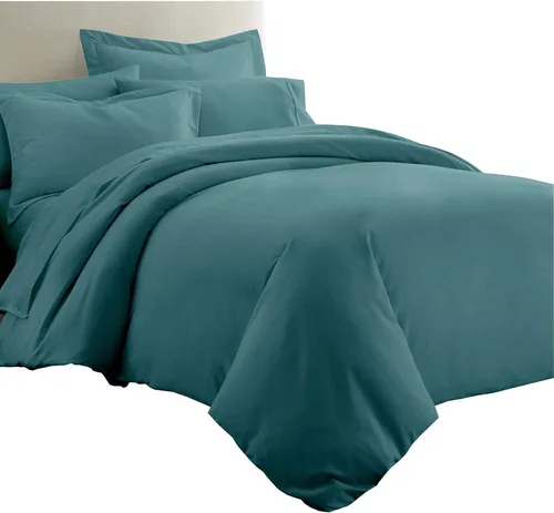 Miniatura 14 de Royal Tradition Juego de ropa de cama de viscosa de bambú sólido de 7 piezas, funda de edredón y fundas de almohada con sábanas, color beige