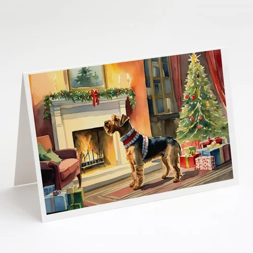 Miniatura 147 de Caroline's Treasures DAC2753GCA7P Paquete de 8 tarjetas de felicitación navideña acogedora de Husky siberiano Tarjetas en blanco con sobres
