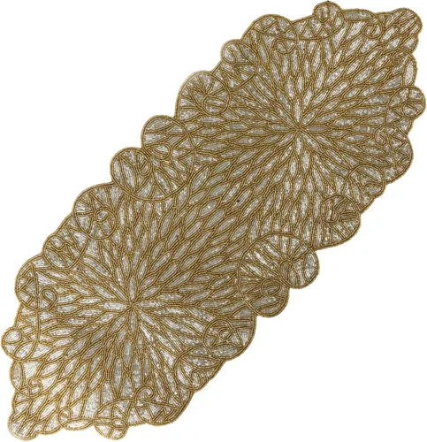Miniatura 28 de Camino de mesa con cuentas de 36 pulgadas de diseño elegante infinito - Decoración de mesa para bodas, fiestas, días festivos, regalos y uso diario