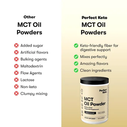Miniatura 4 de Perfect Keto 7g de polvo de aceite MCT, suplemento de triglicéridos de cadena media, crema de café sin lácteos para dieta Keto, mezcla de aceite MCT
