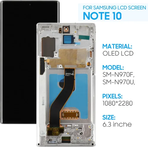 Miniatura 2 de Reemplazo de pantalla LCD para Samsung Galaxy Note 10 OLED SM-N970F SM-N970U SM-N9700 6.3 "Pantalla LCD táctil digitalizador Asamblea con Plateado