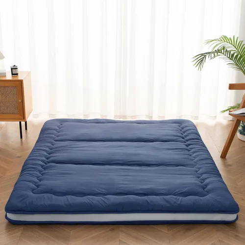 Miniatura 6 de Colchón de futón japonés tamaño individual, colchón plegable de 4 pulgadas de grosor, tapete de tatami para dormir, futón shiki tradicional relleno