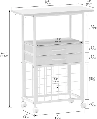 Miniatura 3 de VENNQD Organizador y soporte de almacenamiento compatible con máquinas Cricut, carrito de almacenamiento rodante/estante con 24 soportes de rollo
