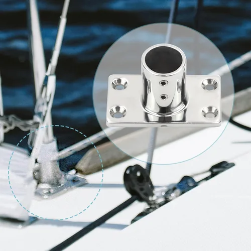 Miniatura 7 de Barandilla de mano para barcos Base de acero inoxidable 316 Hardware marino Manija de barco Barandilla de montaje de tubería con accesorios