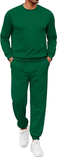 Miniatura 32 de COOFANDY Conjunto deportivo de 2 piezas para hombre, sudadera de manga larga, sin botones, para deportes, casual, fitness, trotar