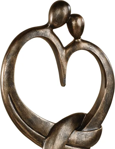 Miniatura 4 de Escultura de amor eterno con toque de clase, acabado en bronce Hecho a mano de resina, 20 pulgadas de altura, estatua de signo de te amo
