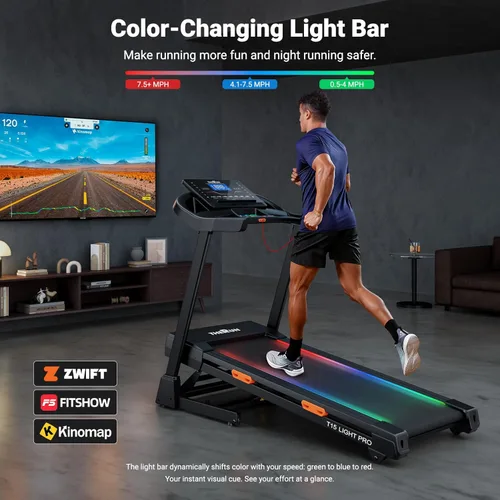 Miniatura 4 de THERUN Cinta de correr con inclinación automática al 20%, motor de 12 MPH y 3.5 HP, cinturón de correr grande de 55 x 20 pulgadas con consola