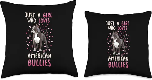 Miniatura 3 de Funny American Bully Lover Quote Design Just A Girl Who Loves American Bullies - Almohada divertida con cita de propietario, 16 x 16 pulgadas