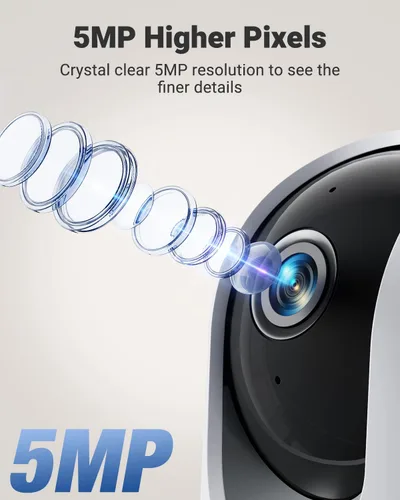 Miniatura 2 de MUBVIEW Cámara de seguridad para interiores enchufable de 5 MP sin suscripción, cámara WiFi para mascotas de 5/2.4G para interiores con aplicación