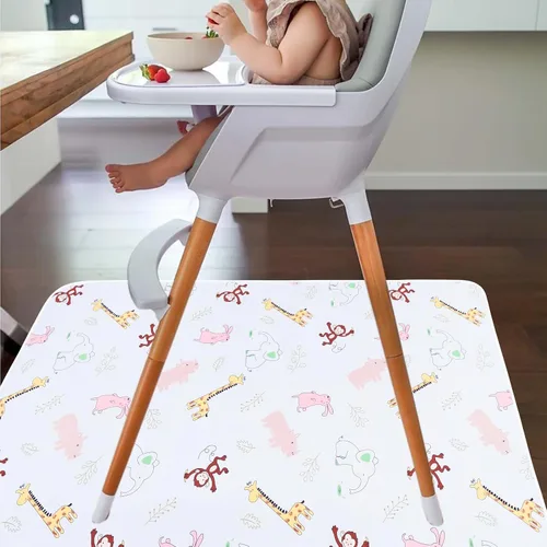 Miniatura 6 de Tapete de piso para salpicaduras de bebé para debajo de silla alta/artes/manualidades por CLCROBD, 51 pulgadas, impermeable, antideslizante, tapete