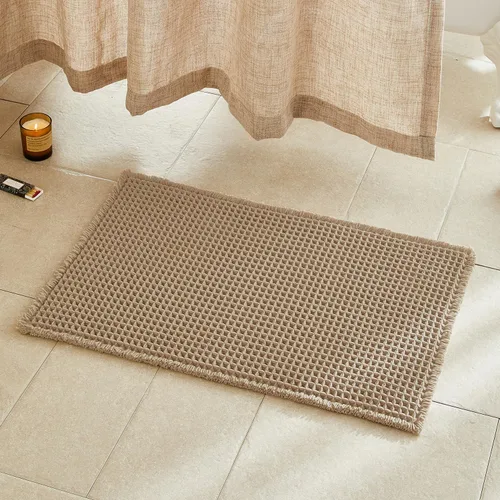 Miniatura 81 de TYUU Tapete de baño estilo gofre, tapete de baño bohemio, antideslizante, lavable, súper absorbente, de secado rápido, bonito tapete de baño