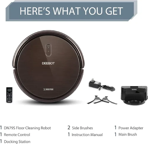 Miniatura 7 de ECOVACS DEEBOT N79S Robot Aspirador con máxima potencia de succión, Alexa Connectivity, controles de aplicaciones, autocarga para superficies duras