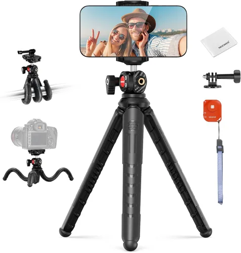 Miniatura 10 de NEEWER Trípode magnético flexible para teléfono compatible con Magsafe iPhone 15 Pro Max 14 Series Android, Mini Vlog Soporte de trípode