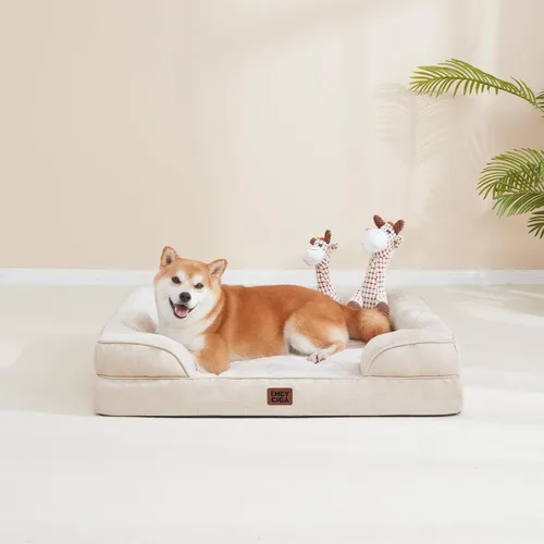 Miniatura 8 de EHEYCIGA – Cama ortopédica impermeable para perros pequeños, de espuma viscoelástica tipo caja de huevos, con bordes elevados y base antideslizante