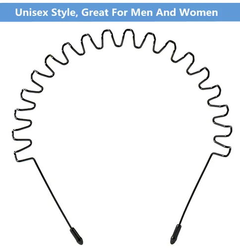 Miniatura 8 de bodbop XINGZHE Diadema de metal para el cabello, unisex, elástica, antideslizante, ondulada, para deportes, moda, 2