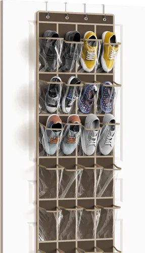 Miniatura 16 de Simple Houseware - Organizador de zapatos colgante con 24 bolsillos grandes y transparentes para colgar en la puerta, color negro