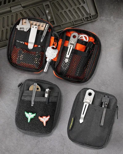 Miniatura 9 de VIPERADE VE31 Bolsa pequeña EDC, organizador de bolsillo para hombres, pequeño organizador multiherramienta EDC para Negro