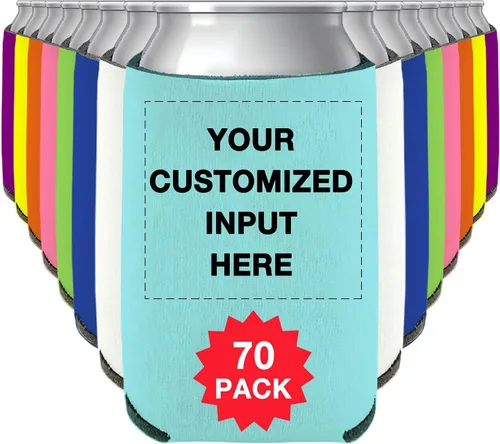 Miniatura 41 de Enfriadores de cerveza personalizados con manga de lata, 20 unidades, enfriador de latas personalizado con logotipo de foto para bodas, pesca, Negro