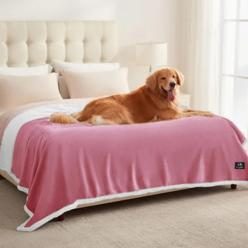 Miniatura 28 de Luciphia Manta de cama impermeable lavable, suave forro polar sherpa reversible para cachorros para perros medianos y grandes, funda protectora