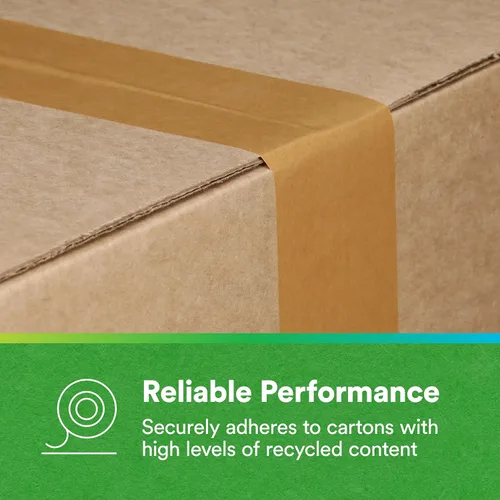 Miniatura 6 de 3M Scotch Performance - Cinta de sellado de cajas de papel 570, marrón, 2.8 x 55 yardas (72 mm x 50 m), 1 rollo, compatible con reciclaje, ideal