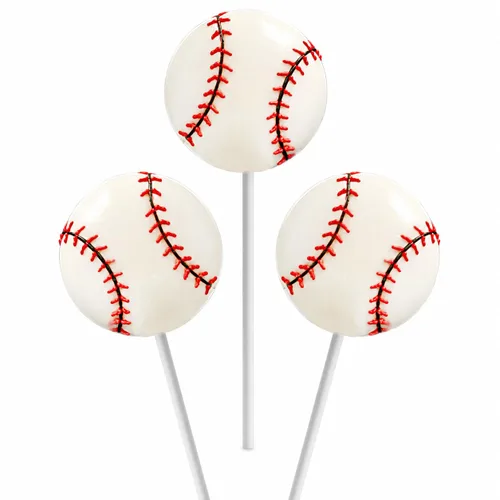 12 paletas de béisbol con ventosas de caramelo, pintadas a mano individualmente envueltas para fiestas de cumpleaños, regalos deportivos de 0.71 oz