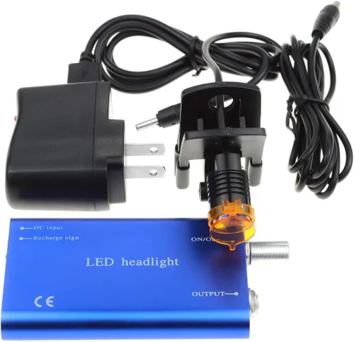 Miniatura 6 de Faro de 3W con filtro de clip de plástico, luz principal, faro para lupa binocular con bolsa (azul)