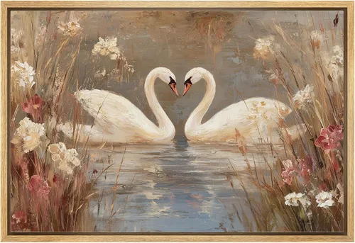 Miniatura 9 de wall26 Lienzo enmarcado para pared, acuarela, azul pastel, garza, galápagos, aves, animales, ilustraciones de naturaleza salvaje, arte moderno
