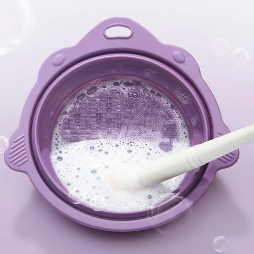 Miniatura 2 de Alfombrilla de silicona para brochas de maquillaje, limpiador de brochas de maquillaje, tapete de limpieza de brochas de maquillaje con ventosa