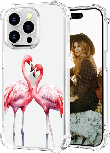 Miniatura 69 de Hungo Funda compatible con iPhone 15 Plus para mujer, diseño floral transparente, lindo, flor azul rosa Rosas Azules