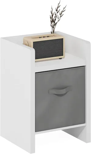 Miniatura 37 de Mesa de noche con cajón Furinno, Madera, Marrón oscuro/Negro