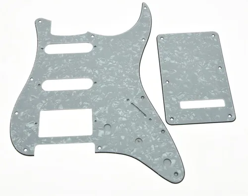 Miniatura 15 de KAISH Guardabarros de 11 agujeros estilo ST/Strat con placa trasera de trémolo para Stratocaster/Strat, HSS, verde menta de 3 capas, fabricado