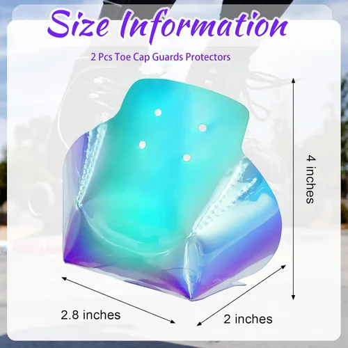 Miniatura 2 de Geyoga 2 protectores de piel sintética para patines de cuatro ruedas (color arcoíris, patrón sólido)
