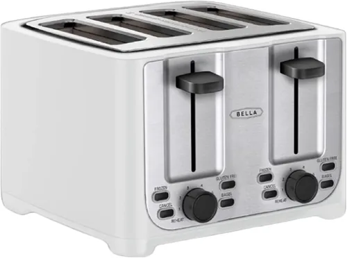 Miniatura 15 de BELLA Tostadora de 4 rebanadas con apagado automático - Ranuras extra anchas y bandeja de migas extraíble y función de cancelar, descongelar