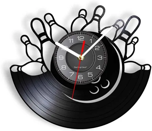 Reloj de pared de disco de vinilo, álbum de bolos, álbum de pared, alfileres, arte de pared, decorativo, vintage, disco de vinilo, bolera,