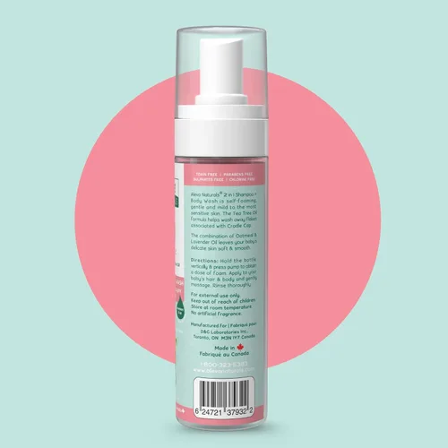 Miniatura 7 de Aleva Naturals Gel de baño y cabello hipoalergénico 2 en 1 Fórmula de aceite de árbol de té Para pieles sensibles Perfecto para bebés recién